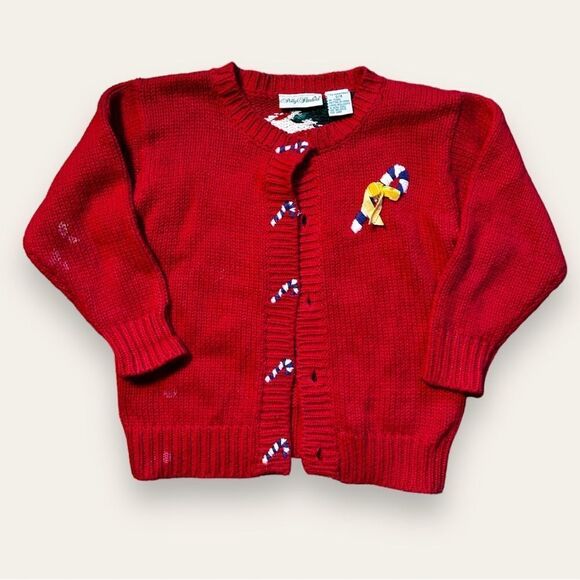 Polly Flinders Vintage Christmas Cardigan Sweater sz S/4 - Picture 3 of 13